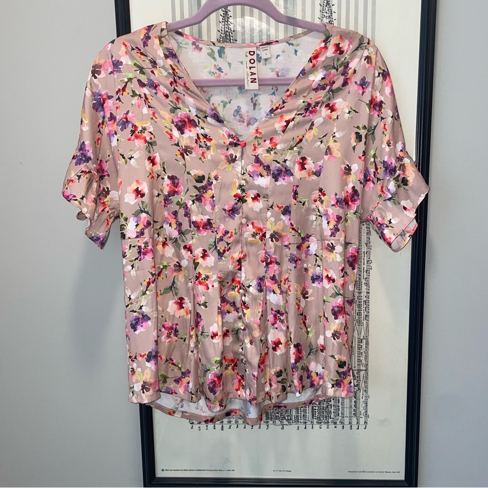 Dolan Mitzi Pleated Floral Top- Size S